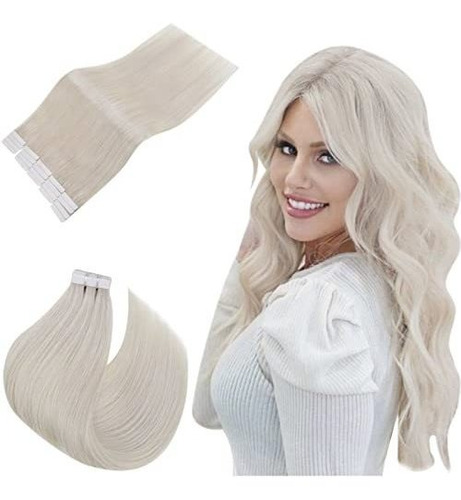 Cinta Facil En Extensiones De Pelo Humano Pelo Blanco S5xjy