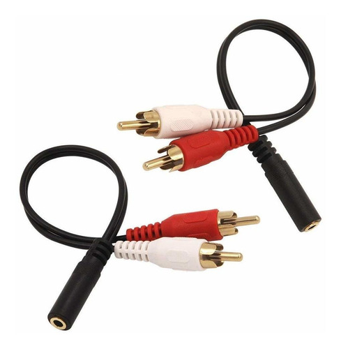 Vce 3.5mm Hembra A 2 Rca Macho Audio Estéreo Y Cable 2-pack