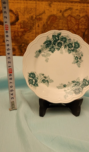 Antiguo Plato Porcelana Ttk Kokura Japón Deco Mano Sello Ver