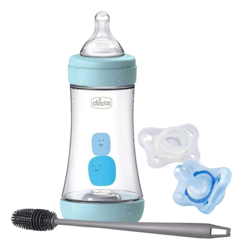 Set Mamadera Perfect 240ml Y Chupete Physiosoft Mini Chicco