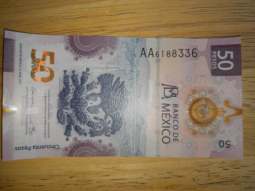 Billete De 50 Pesos Nuevo Serie Aa