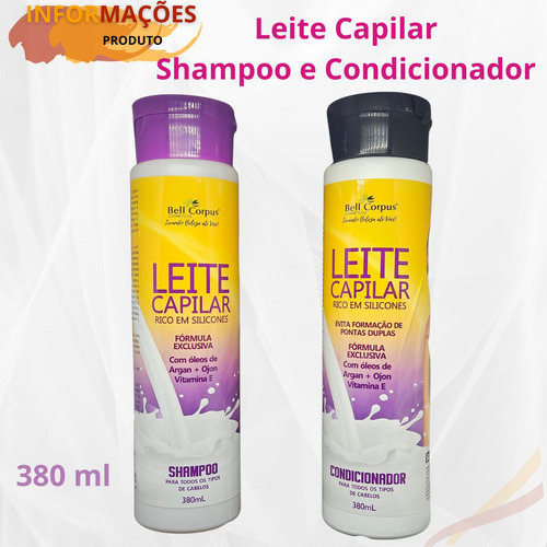 Kit Capilar Bababell Leite Siliconizado Com 04 Itens