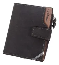 Comprar Billetera Duogan Tarjetero Monedero Eco Cuero Pu Mujer Hombre Negro