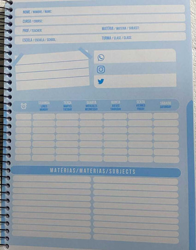 Caderno Lilo E Stitch 1 Matéria 96 Fl Personalizada Espiral Branco