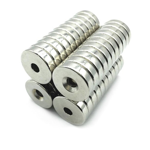 10pcs Imã De Neodimio Disco 20x3 - 20mm X 3mm Com Furo - N35