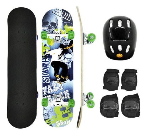 Kit Skate Montado Infantil Completo Acessórios Proteção