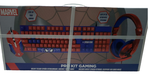 Kit Teclado, Mouse Y Audífonos Gamer Marvel Spiderman