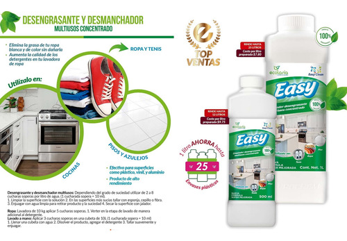 Easy Clean ( Desengrasante) Ecológico Y Biodegradable