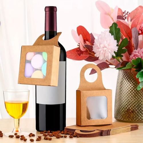 Caja Para Botellas De Vino, Recuerdos, Kraft - 14pz Marrón