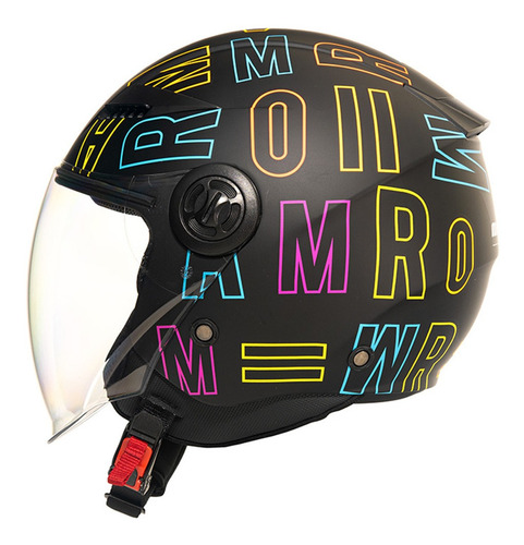 Capacete Mormaii Lite Neon Aberto Moto Preto Fosco