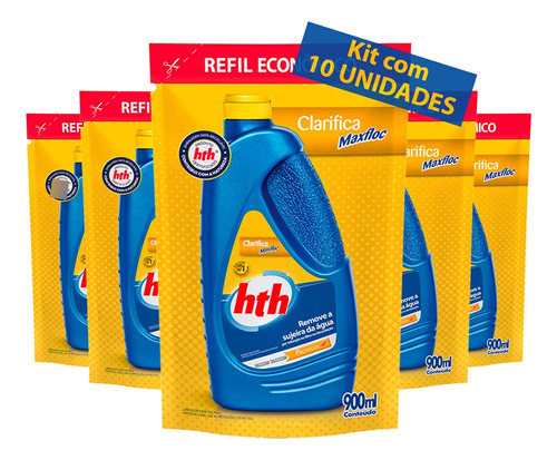 Kit 10 Maxfloc Refil Clarificante Decantador Hth Piscinas