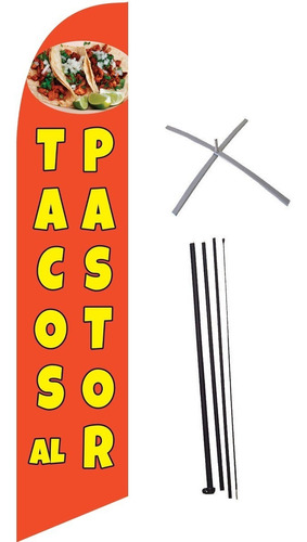 Tacos Al Pastor # 310 Bandera 4.2 Mts Con Mástil Y Base