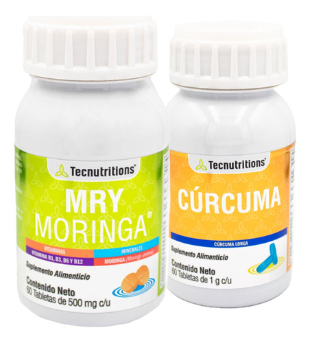 Kit De Suplementos Moringa + Cúrcuma Siempre Sano Y Fuerte Sabor Sin Sabor