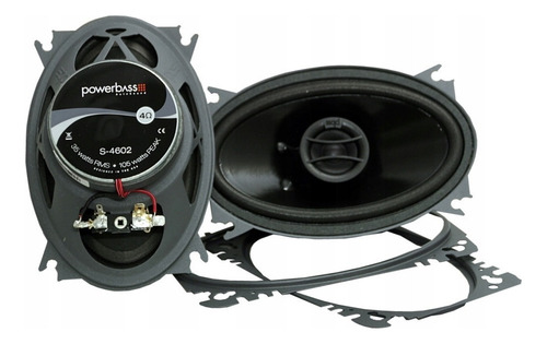 Parlante Ovalado Powerbass S-4602 4x6 Pulgadas Color Negro