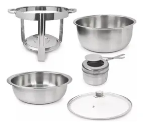 Chafing 5 L Calentador Mantenedor Calor Redondo Acero Inox