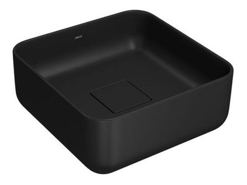 Bañera de apoyo cuadrada Deca Slim de 30 cm, color negro mate, color negro, color negro