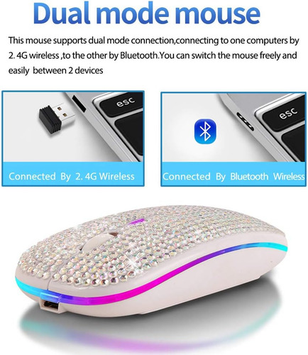 Mouse Bluetooth Attoe, Mouse Sem Fio Bling Dazzling