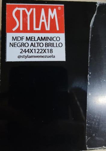 Melamina  Stylam Negro Alto Brillo  Madenor 