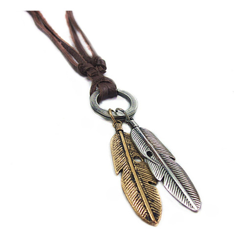 Hombres Mujeres Vintage Hoja Hojas Colgante Gargantilla De