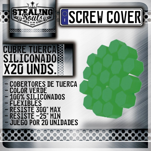 Wheel Screw Cover | Cubre Tuerca | Verde | Siliconado | X20