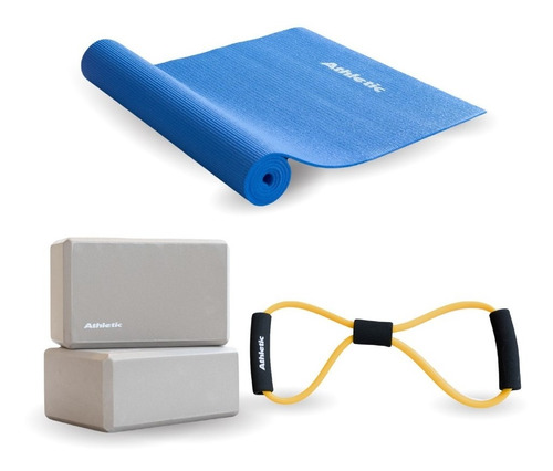 Kit Yoga Mat Colchoneta Ladrillos Athletic Fitness