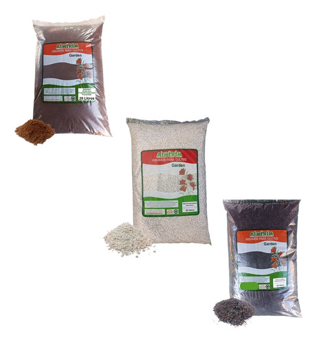 Pó De Coco Kokostec Perlita E Casca De Arroz 60 Litros Kit