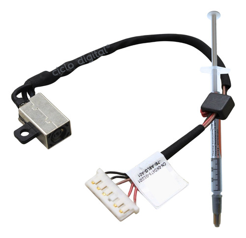 Conector de Carga DC Power Jack Notebook Dell Inspiron 14 5452 5455 5458 5459 3458 3558 3559 15 5556 5555 5558 5559 P51F P64G P54G XPS 13 9560 13 9360 Dc30100vv00 Aal20 xfv4p A00 Dp - Ciclo Digital