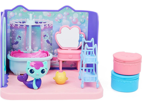 ~? Gabby's Dollhouse, Primp And Pamper Baño Con Figura Merc