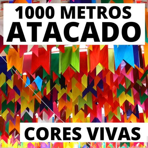 1000 Metros De Bandeirinhas Festa Junina Papel Atacado 