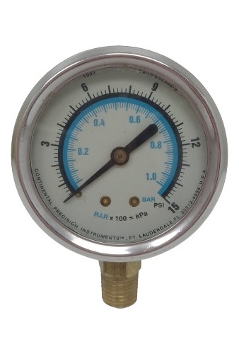  Reloj Manómetro De Presión Glicerina 0-15 Bar Chacaito