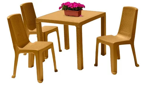 comprar Combo De Mesa Eterna + 4 Sillas Eterna Sin Brazo Rimax