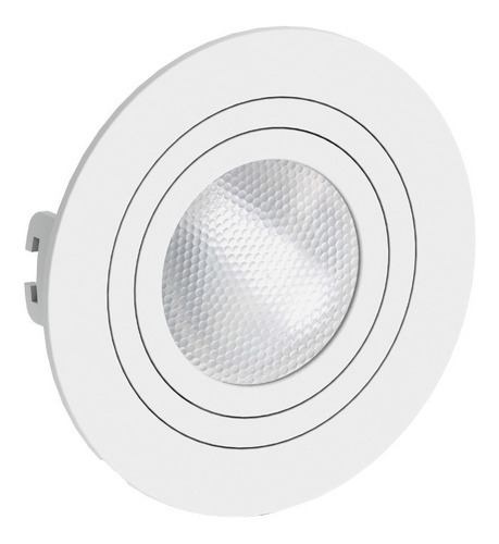 Kit 5 Spot Embutir Par20 Redondo Plano + Lampada Par 20 Led Cor Branco Cor da luz 2700K BRANCO QUENTE