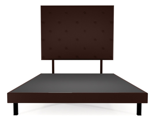 Recamara Quintana King Size Tapiz - Base + Cabecera Color Chocolate