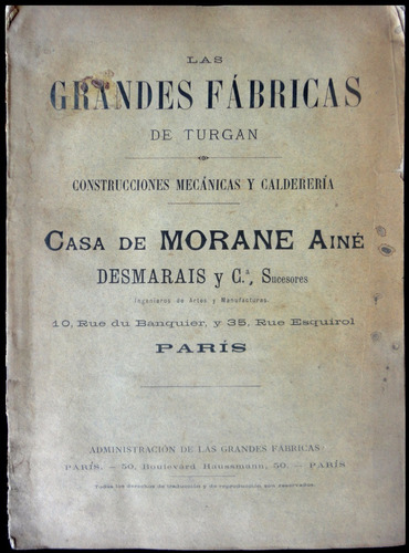 Antiguo Catálogo Maquinaria Industrial Año 1895 París. 23121