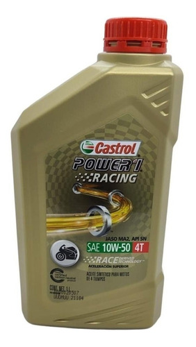 Castrol Power 1 Racing 10w50 4t Sintetico Aceite - Plan E