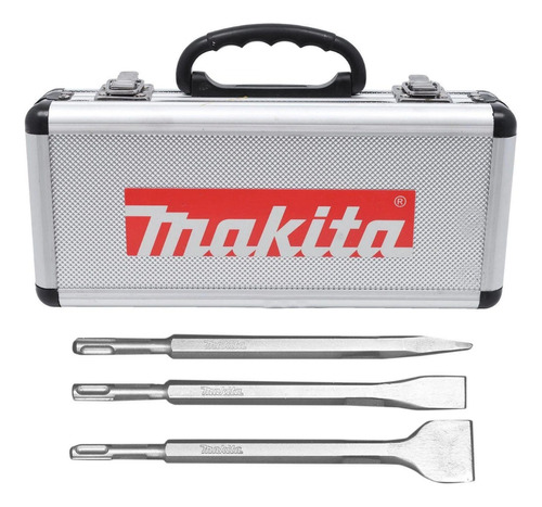 Set 3 Cinceles Sds Plus Makita D-05181 Maletin Aluminio