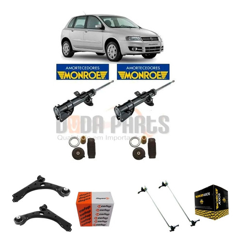 02 Amortecedores Monroe Kit Bandejas Bieletas Stilo 8v 16v