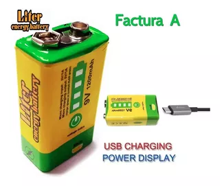 Bateria 9v Litio Recargable Usb 1200 Mah Maxima Capacidad
