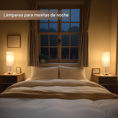 Luz Nocturna Táctil De Escritorio Toma 2pack Beige