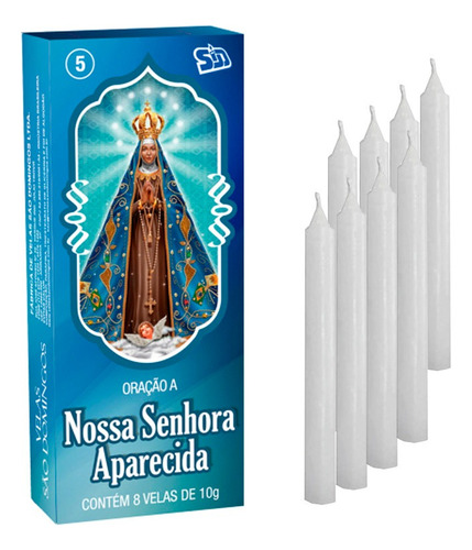 80 Vela Branca Nossa Senhora Aparecida 10 Cxs C/ 8 Un. Cada