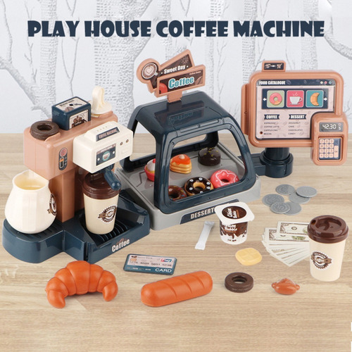 Imagen 5 de 8 de Juguete Cafeteria Niños Niñas Barista Con Caja Registradora
