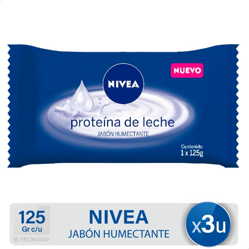 Nivea Jabon Proteina De Leche Pack X3