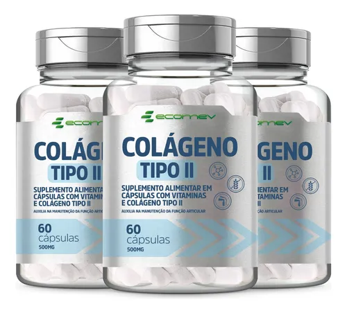 comprar 3x Colágeno Tipo 2 Com Vit. D C B12 Maior Absorção 180cáp