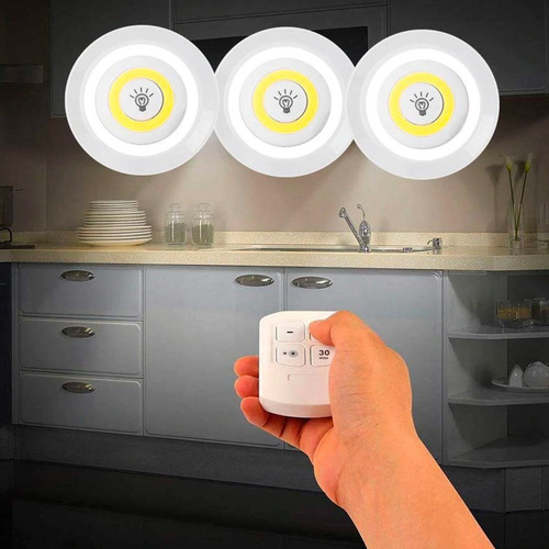 Set 3 Luces Led Inalámbricas Portátil Con Control Remoto