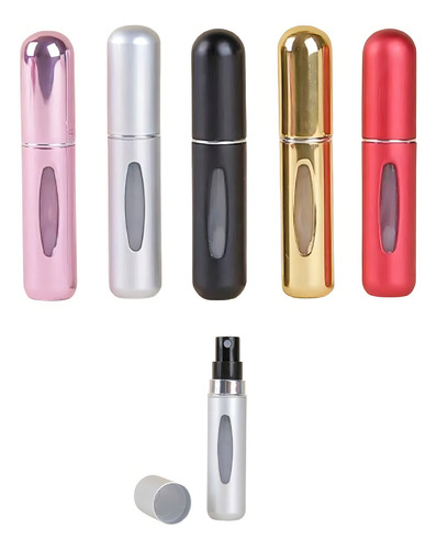 Mini Botella Para Perfume Atomizador Recargable Ideal Gift Color Plateado