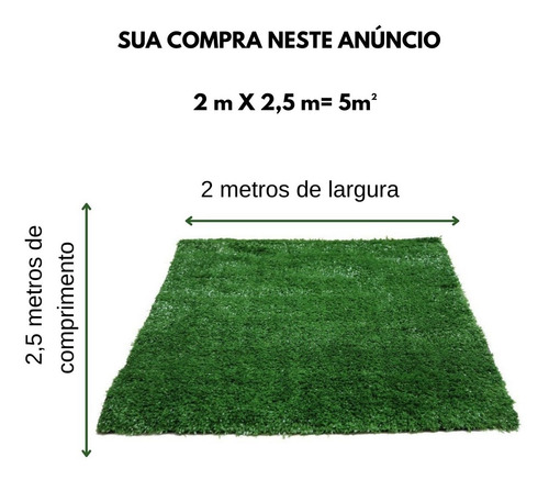 Imagem 5 de 8 de Tapete De Grama Sintética Verde 12mm - 2m X 2,5 M - 5 M 2