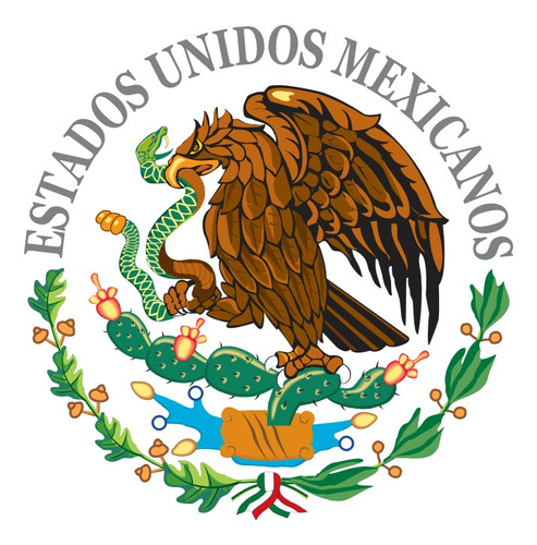 Sticker Escudo Mexicano A Colores Para Cristales Puertas Etc