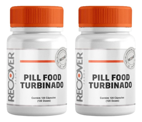 Kit 2 Pill Food Turbinado 120 Doses Saúde Pele Unhas Cabelos Sabor Without Flavor