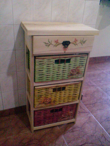 Organizadores Decorados Con Canastos Con Decoupage