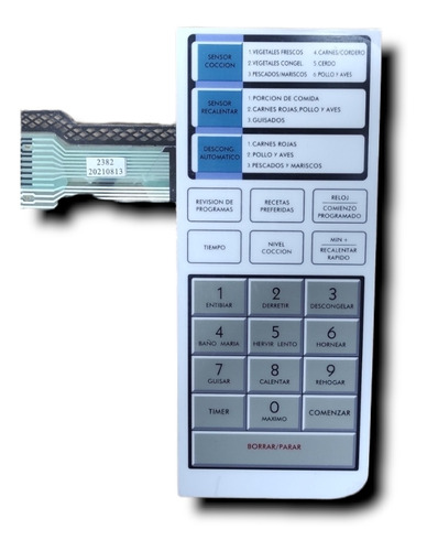 Botonera Panel Teclado Frente Microondas Bgh 16950 Original!